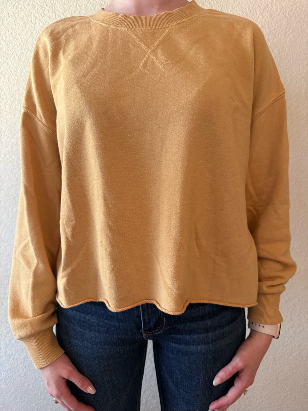 Z Supply Mustard Yellow Long Sleeve Crewneck Top